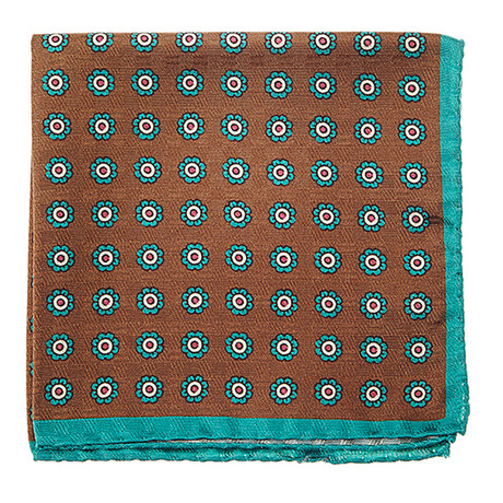M. Andrews // Silk Pocket Square // Brown + Teal