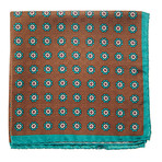 M. Andrews // Silk Pocket Square // Brown + Teal