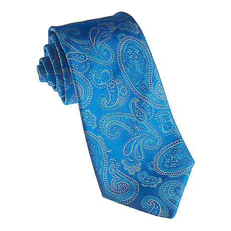 Josiah France // Silk Tie // Teal Paisley