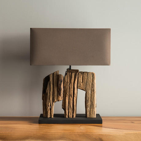 Freeform Teak Lamp