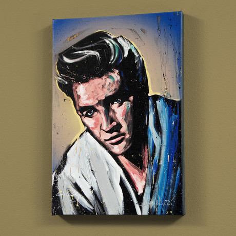 Elvis Presley // Blue Suede (12"W x 18"H x 1"D)