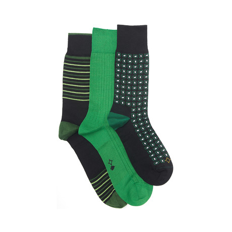 Green Sock Pack // Set of 3 (Sizes 7-9)