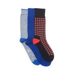 Red + Black + Blue Sock Pack // Set of 3