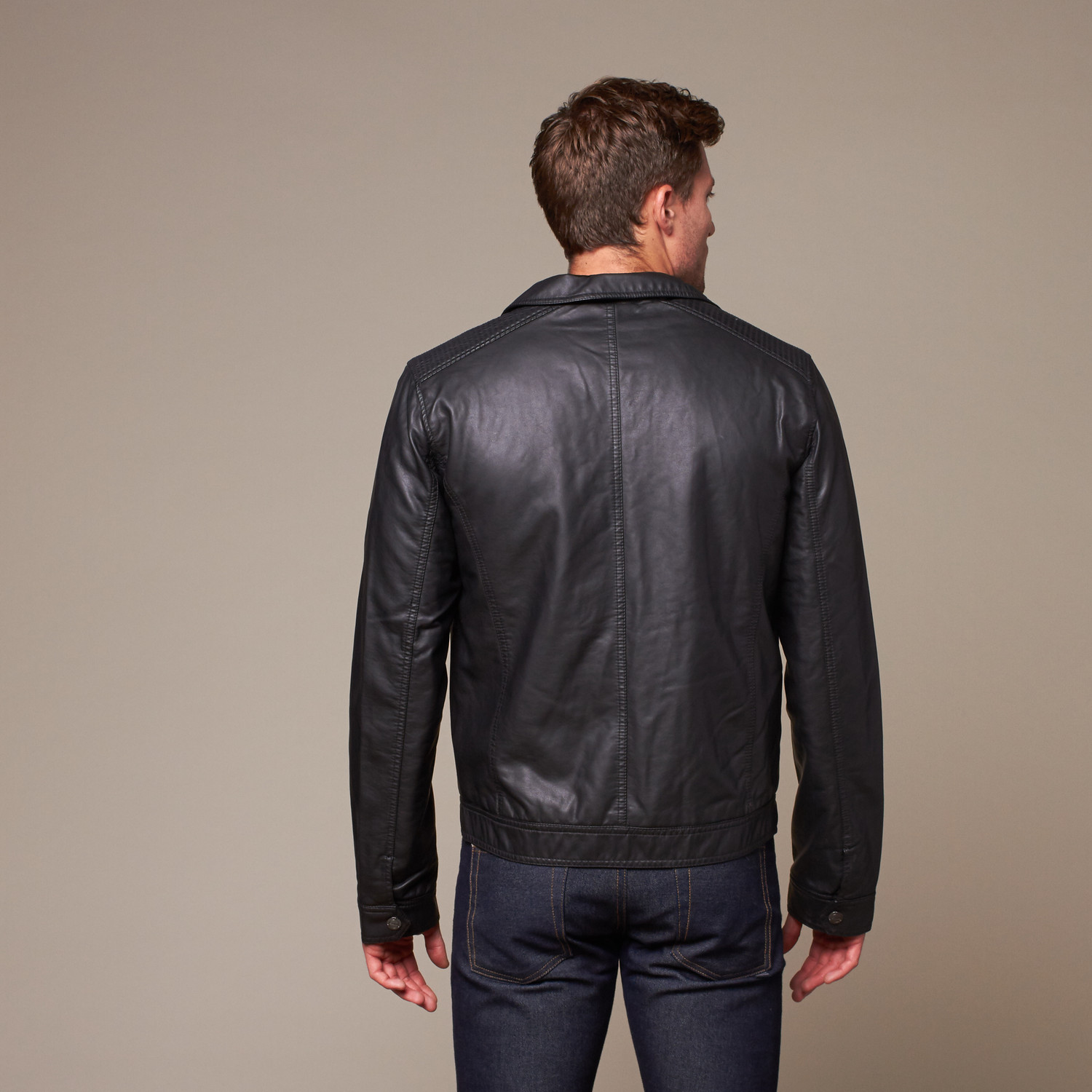 Quilted Shoulder Motorcycle Jacket // Black (M) - Point Zero - Touch of ...