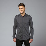 Button-Up Shirt // Grey + Dark Purple (S)
