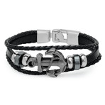 Anchor Accent Bracelet // Black