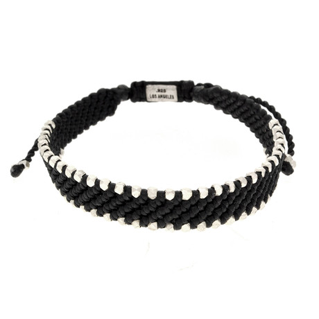 Double Faceted Cornerless Bead on Black Cord // Outer