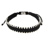 Double Faceted Cornerless Bead on Black Cord // Outer