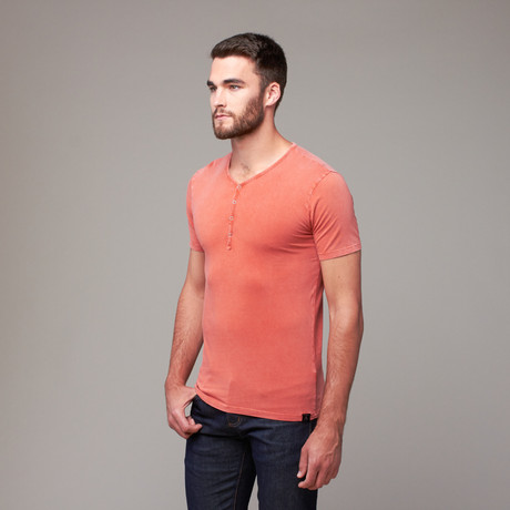 Laethe Henley Shirt // Orange (S)