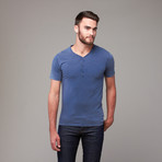 Laethe Henley Shirt // Navy (M)