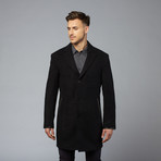 Leather Trim + Marled Wool Topcoat // Mulberry (L)
