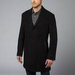 Leather Trim + Marled Wool Topcoat // Mulberry (S)