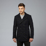 Double Breasted Peacoat // Charcoal (2XL)