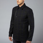 Double Breasted Zip Peacoat // Charcoal (XL)