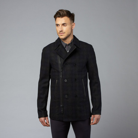 Double Breasted Zip Peacoat // Charcoal (S)