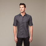 Garrison Short-Sleeve Shirt // Black Chambray (XL)