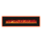 Electric Fireplace // Log Set & 3 Colors of Fireglass Media (34"L x 21"W)