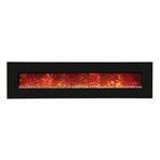 Electric Fireplace // Log Set & 3 Colors of Fireglass Media (34"L x 21"W)