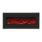 Electric Fireplace // Log Set & 3 Colors of Fireglass Media (34"L x 21"W)