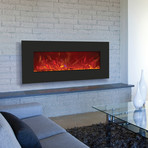 Electric Fireplace // Log Set & 3 Colors of Fireglass Media (34"L x 21"W)