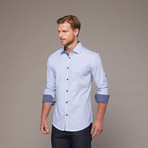 Diamond Print Shirt // Blue (L)