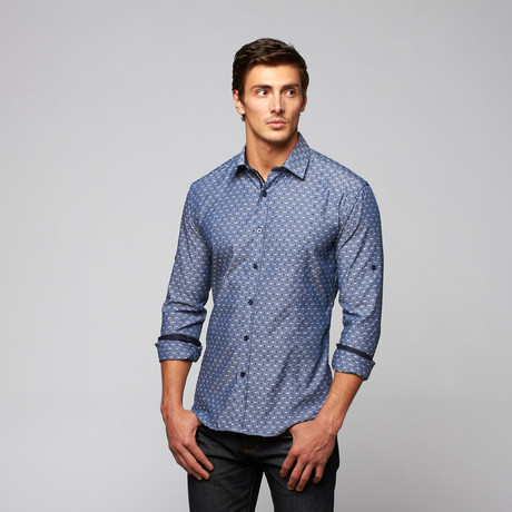 Graph Weave Shirt // Navy (S)