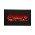 Electric Fireplace // Log Set & 3 Colors of Fireglass Media (34"L x 21"W)