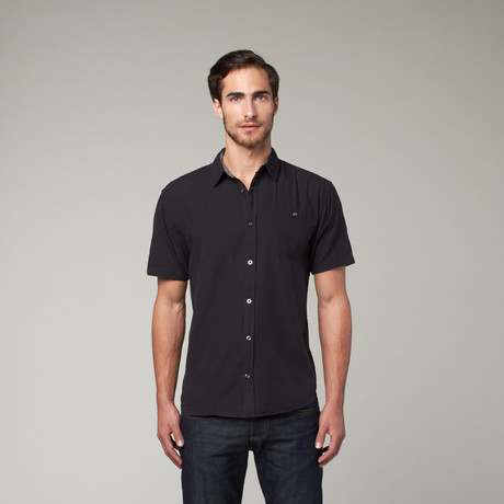 Classic Solid Button Up // Black (S)