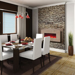 Electric Fireplace// Honey Travertine (38"L x 26.6"W)