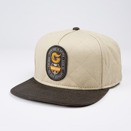 Torch Quilted Snapback Hat // Khaki
