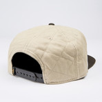 Torch Quilted Snapback Hat // Khaki