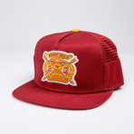 Royalty Side Mesh Snapback Hat // Burgundy