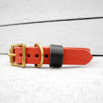 Leather Dog Collar // Oxblood + Jet (Small)