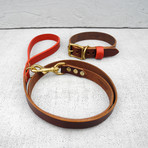 Leather Dog Lead // Chestnut + Oxblood