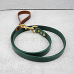 Leather Dog Lead // Hunter Green + Chestnut