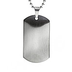 Crucible Stainless Steel Satin Finish Dog Tag Pendant