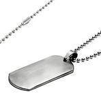 Crucible Stainless Steel Satin Finish Dog Tag Pendant