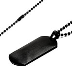 Crucible Black Plated Stainless Steel Satin Finish Dog Tag Pendant