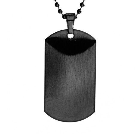 Crucible Black Plated Stainless Steel Satin Finish Dog Tag Pendant