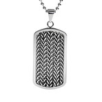 West Coast Jewelry // Stainless Steel Cable Inlay Dog Tag Necklace