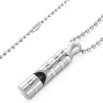 Crucible Stainless Steel Whistle Pendant with Ball Chain (Silver)