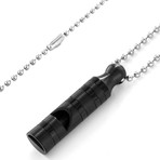 Crucible Stainless Steel Whistle Pendant with Ball Chain (Silver)