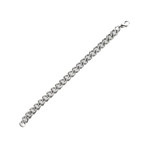 Stainless Steel Black Plated Polished Curb Chain Link Bracelet // Silver (Silver)