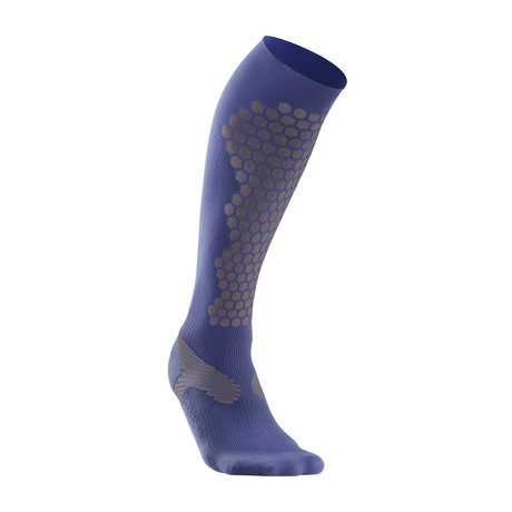 Elite Compression Alpine Sock // Blue + Grey (S)