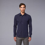 Woven Striped Shirt // Dark Blue (US: 40)