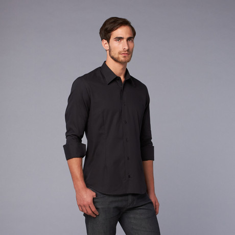 Woven Shirt // Black Chambray (US: 39)