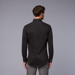 Just Cavalli Woven Cutaway Collar Shirt // Black (US: 44)