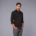 Just Cavalli Woven Cutaway Collar Shirt // Black (US: 40)