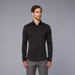 Just Cavalli Woven Cutaway Collar Shirt // Black (US: 43)