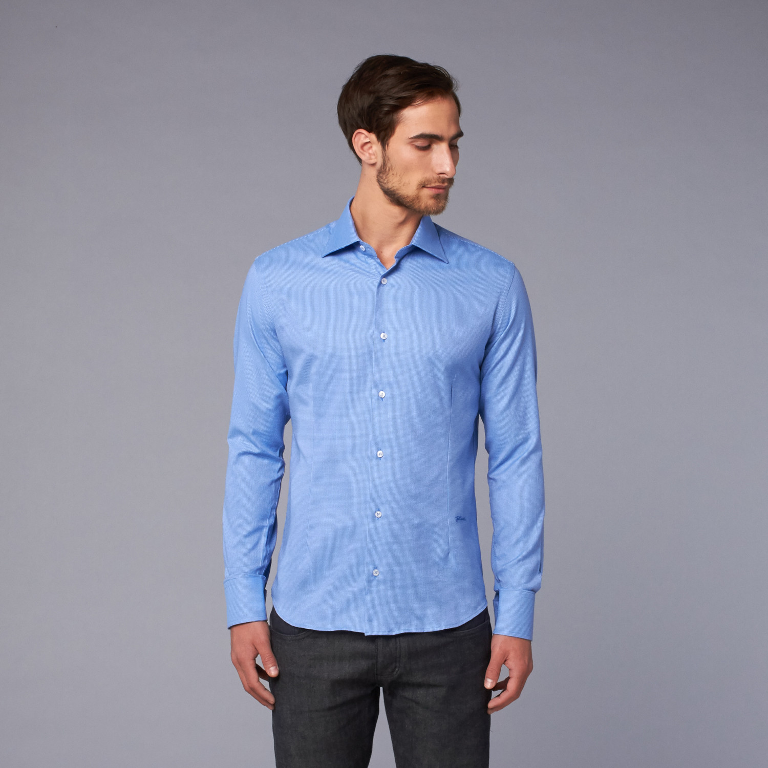 Woven Striped Shirt // Cerulean (US: 39) - Just Cavalli - Touch of Modern
